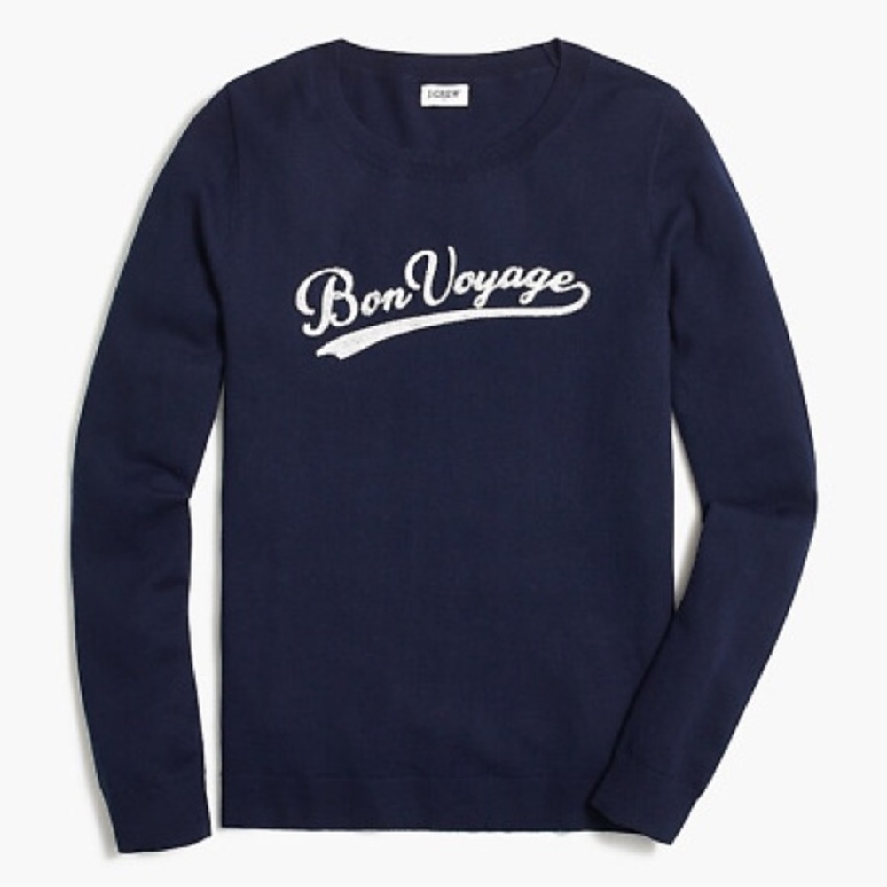 J.Crew Navy Bon Voyage Teddy Sweater